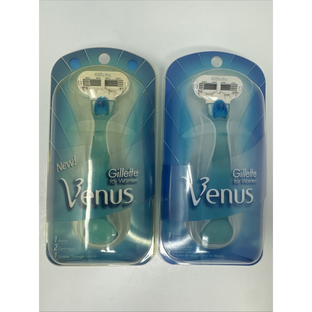 2x Gillette Women Vintage Venus Razor Handle & 2 Cartridges NEW Lot of 2